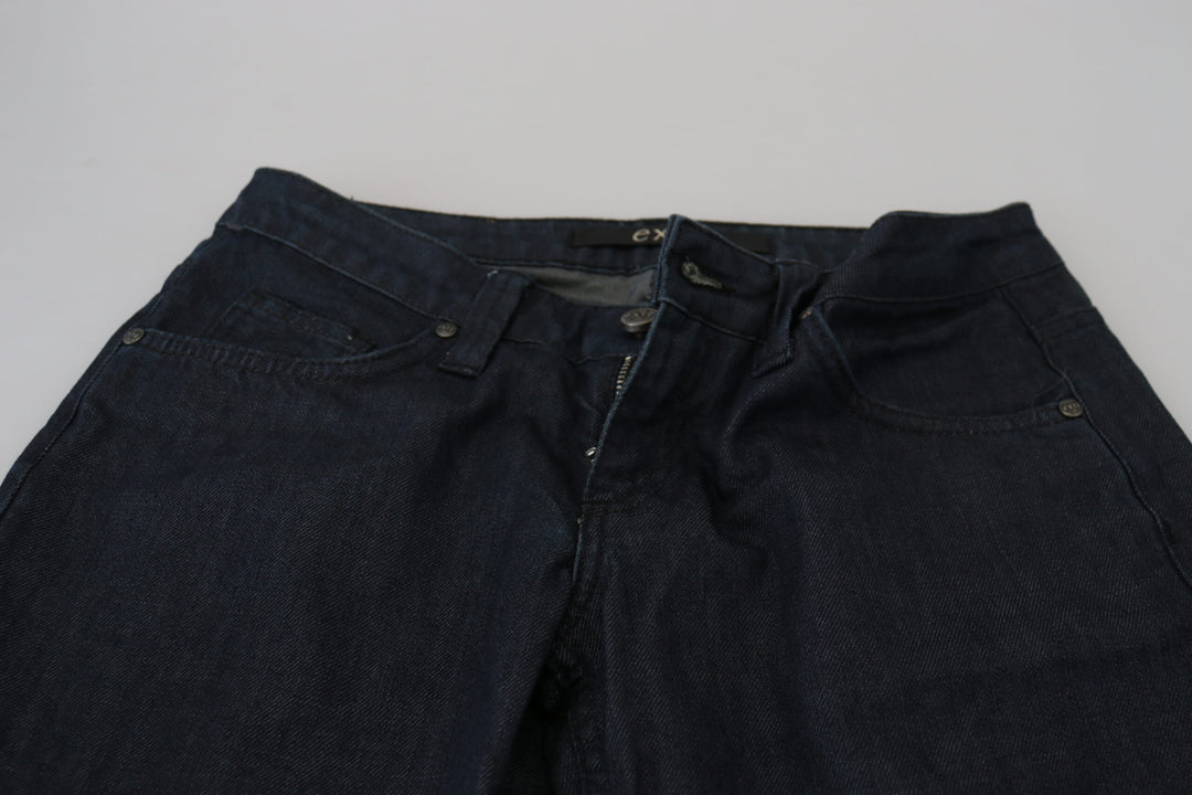 Exte Dark Blue Low Waist Straight Fit Women Denim Jeans