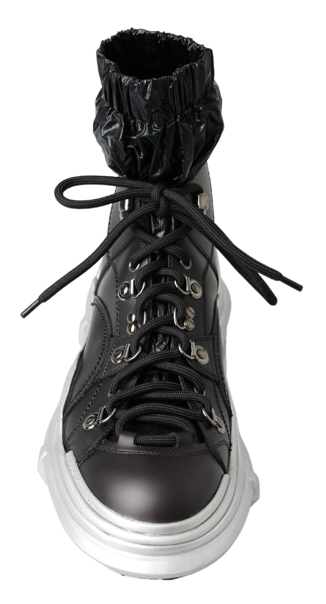 Dolce & Gabbana Black Nylon Galileo High Top Sneakers Shoes
