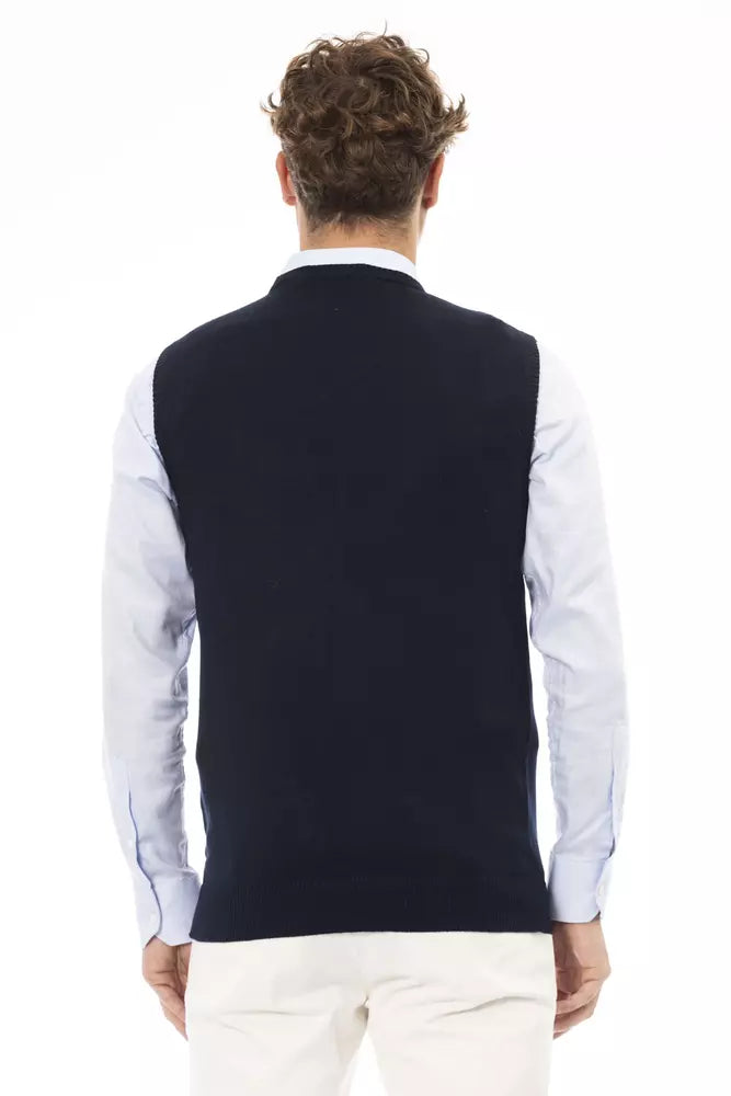 Alpha Studio Blue Viscose Men's Jacket