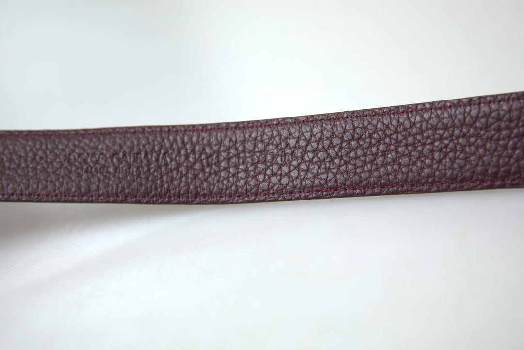 Dolce & Gabbana Brown Leather Metal Buckle Men Cintura Belt