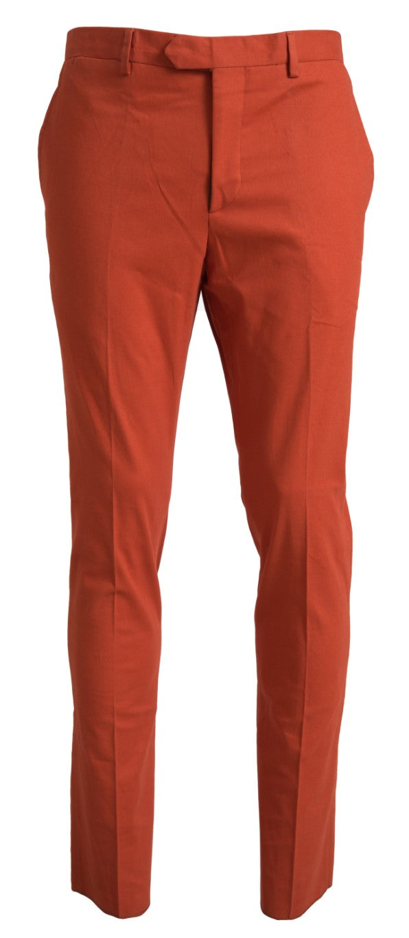 mens orange dress pants Burnt Linen Relaxed and charming Men's Rust Orange Dress Pants,