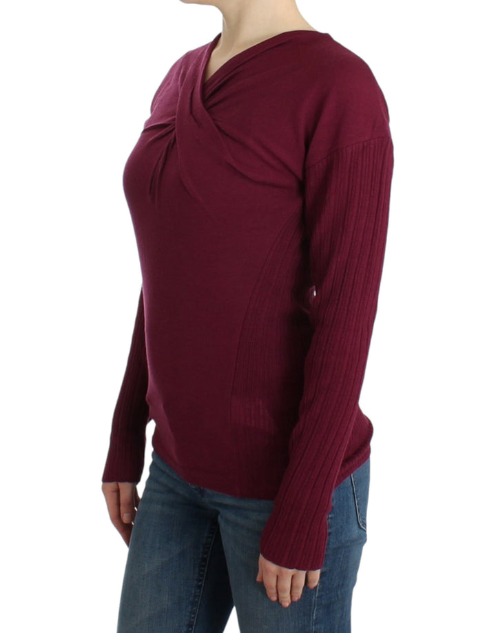 Cavalli Purple knitted wool sweater