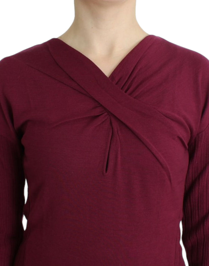 Cavalli Purple knitted wool sweater