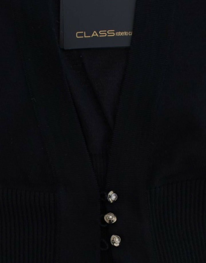 Cavalli Black cropped wool cardigan
