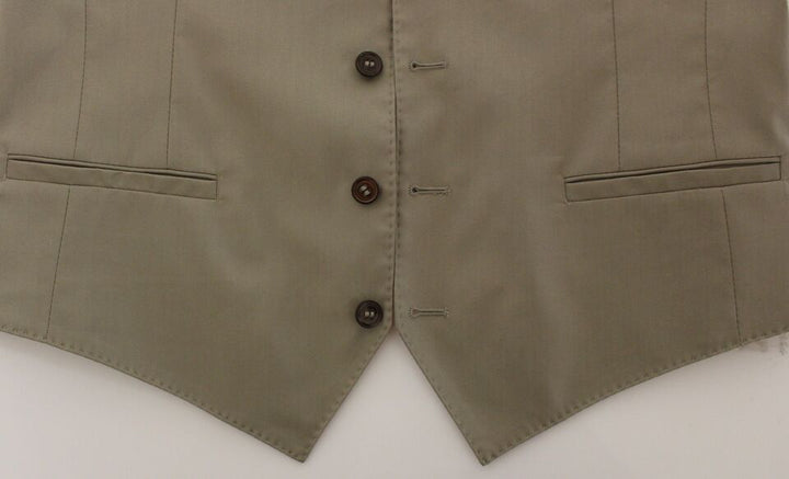Dolce & Gabbana Beige Cotton Dress Vest Blazer Jacket