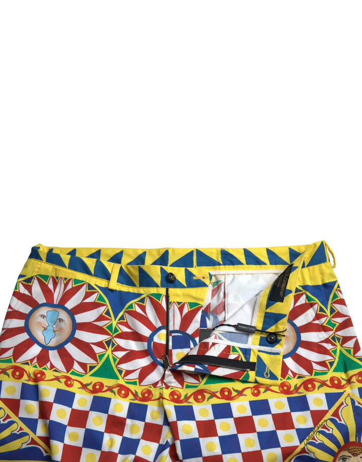 Dolce & Gabbana Multicolor Carretto Print Men Bermuda Shorts