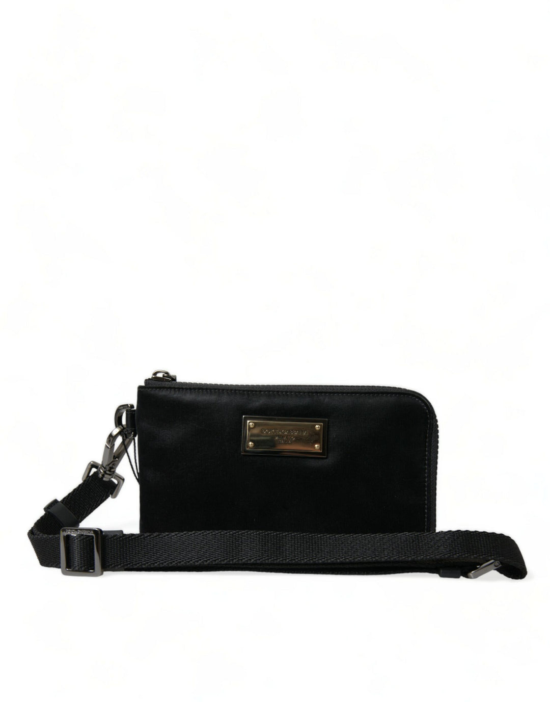 Dolce & Gabbana Black Nylon Logo Plaque Keyring Pouch Clutch Bag Dolce & Gabbana Regular price $1,104.00 Sale price $427