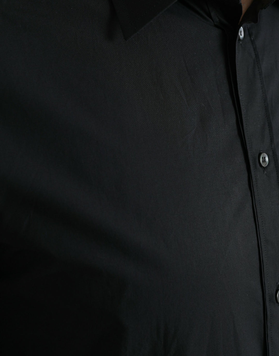 Dolce & Gabbana Black Cotton Men Formal GOLD Dress Shirt