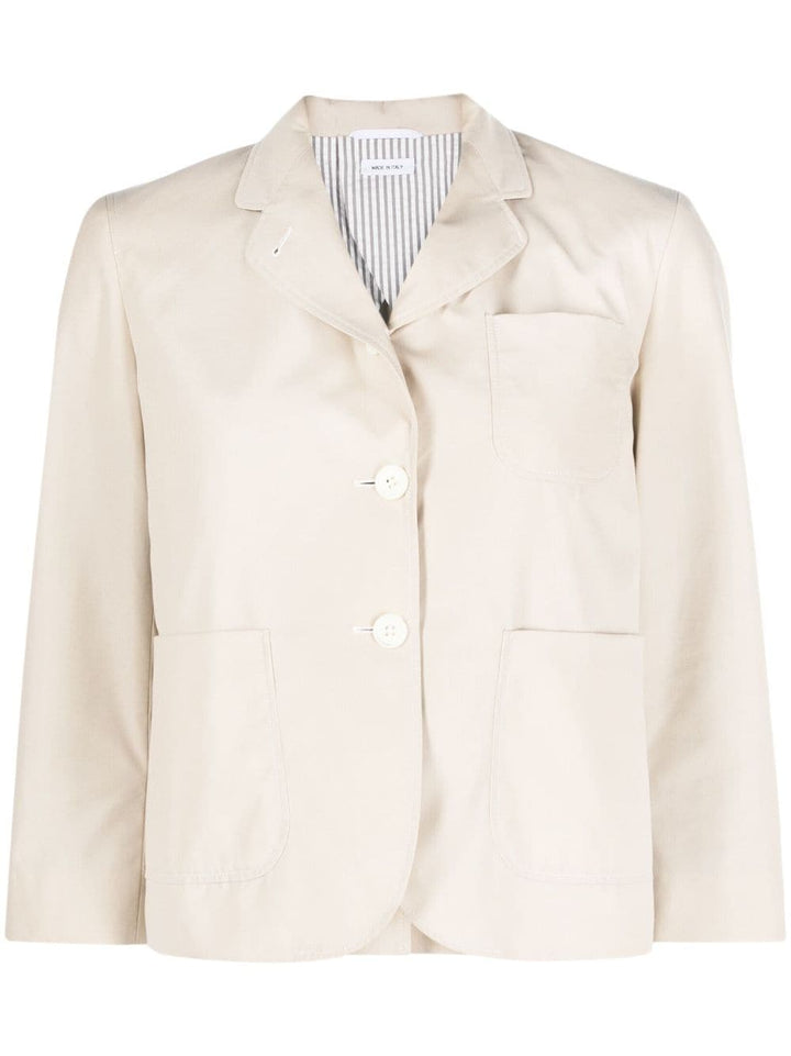 rounded-collar single-breasted blazer-0