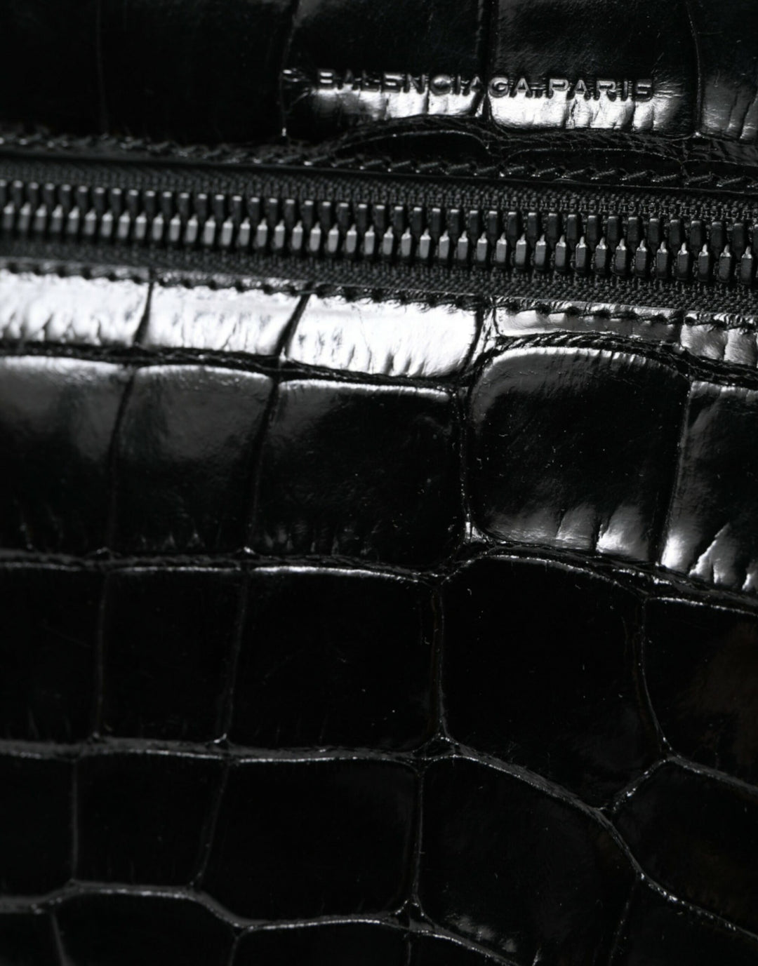Balenciaga Black Exotic Leather Shoulder Crossbody Camera Bag