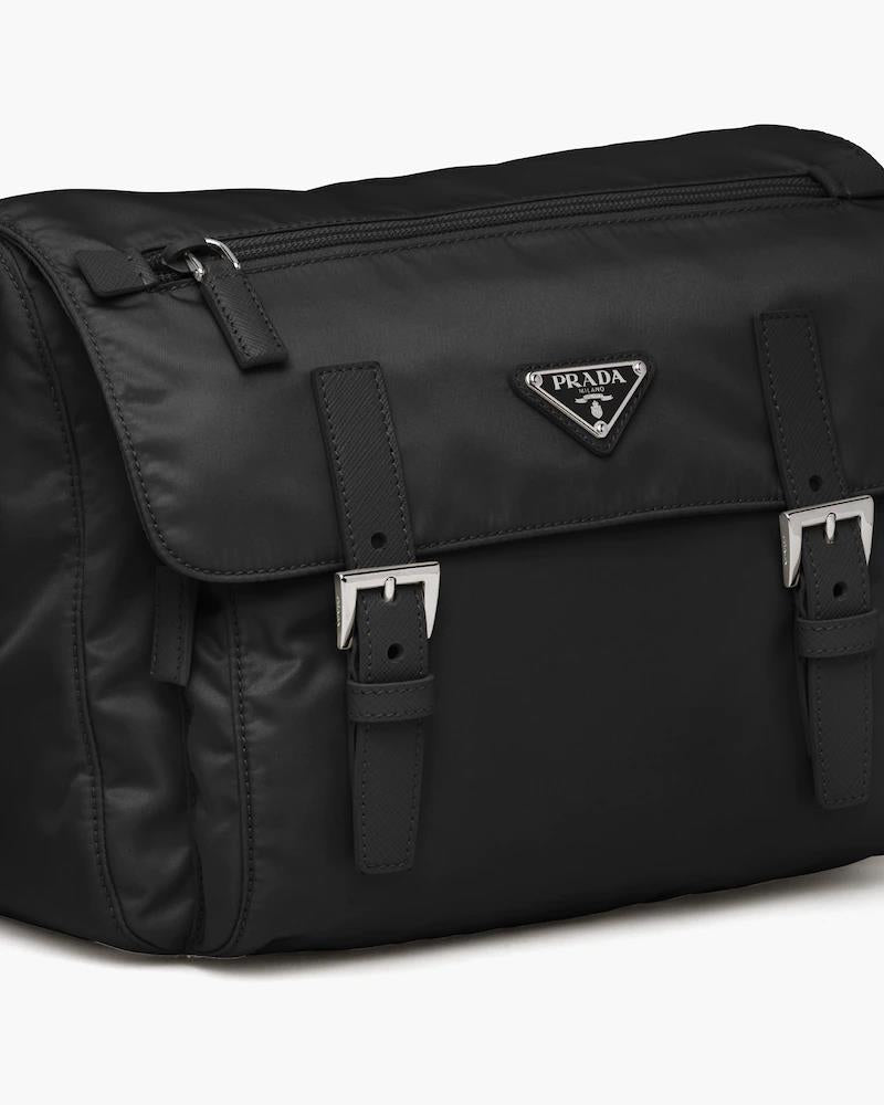 Re-Nylon triangle logo-plaque shoulder bag-6