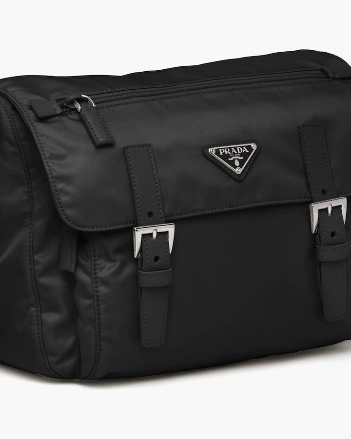 Re-Nylon triangle logo-plaque shoulder bag-6