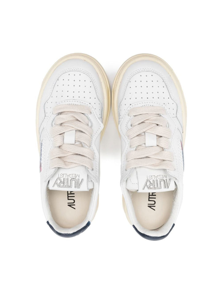 logo-patch leather sneakers-5
