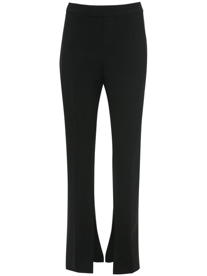 front-slit straight-leg trousers-0