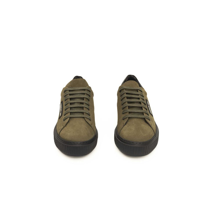 Cerruti 1881 Green Cowhide Men Sneaker