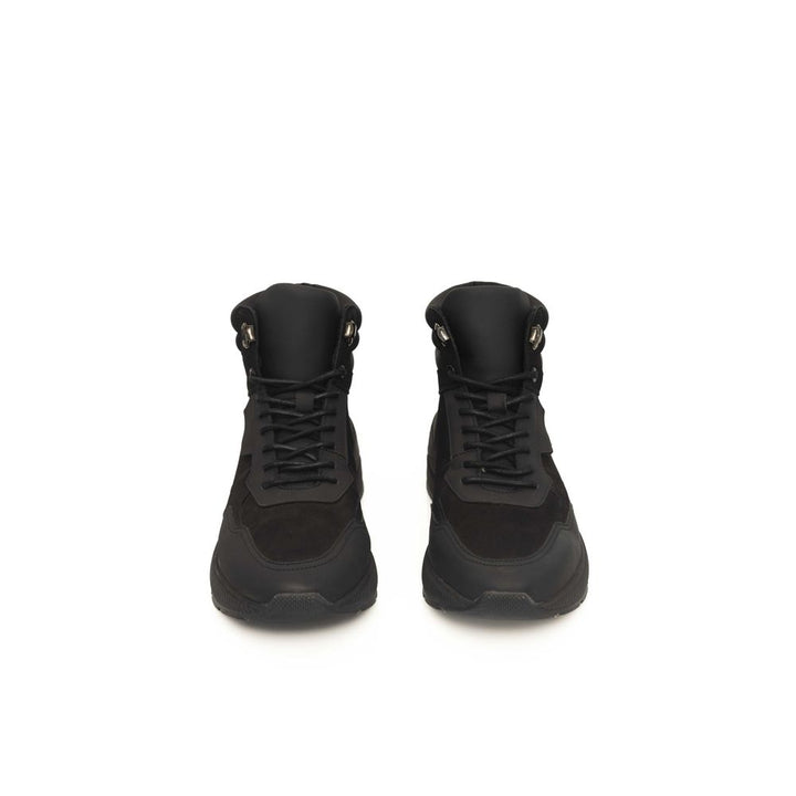 Cerruti 1881 Black Cowhide Men's High Sneaker