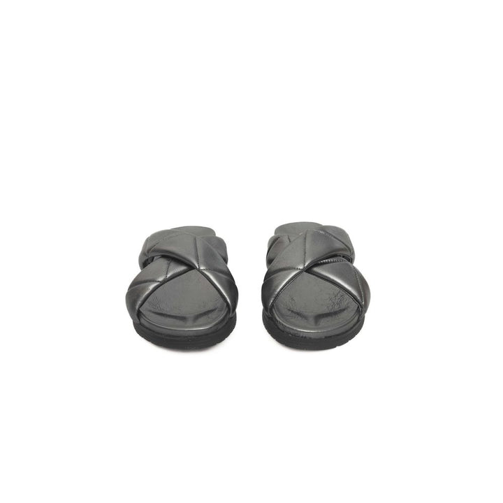 Cerruti 1881 Gray Lambskin Women Sandal