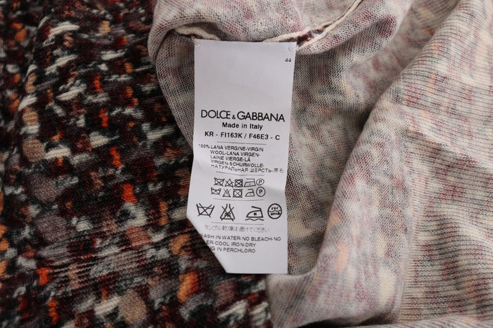Dolce & Gabbana Multicolor Print Knit Top Wool T-shirt