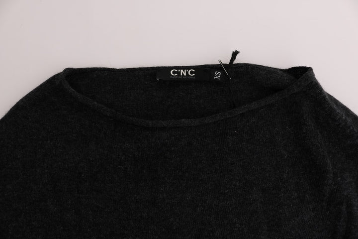 Costume National Gray Viscose Knitted Sweater