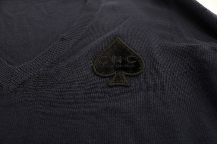 Costume National Blue V-neck Viscose Sweater