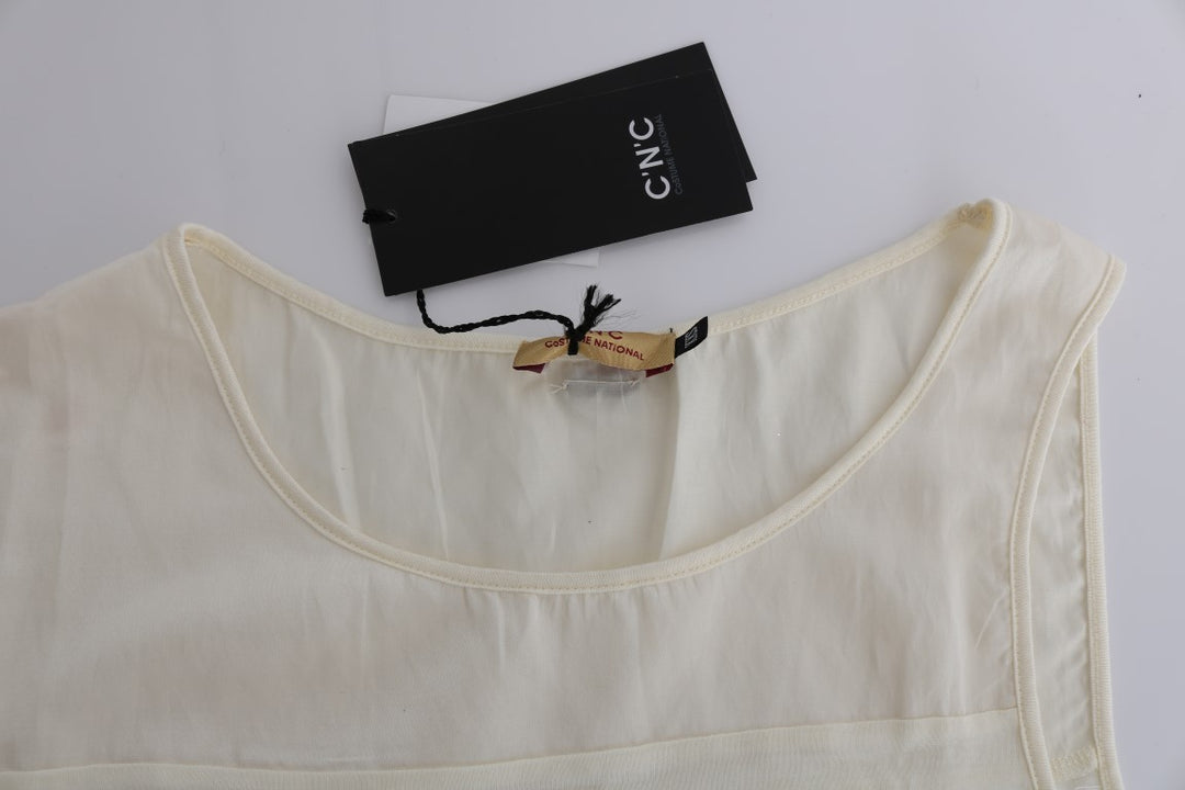 Costume National Beige Asymmetric Top Blouse