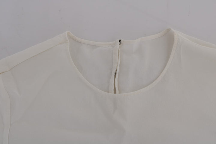 Dolce & Gabbana White Silk ITALIA IS LOVE Blouse T-shirt