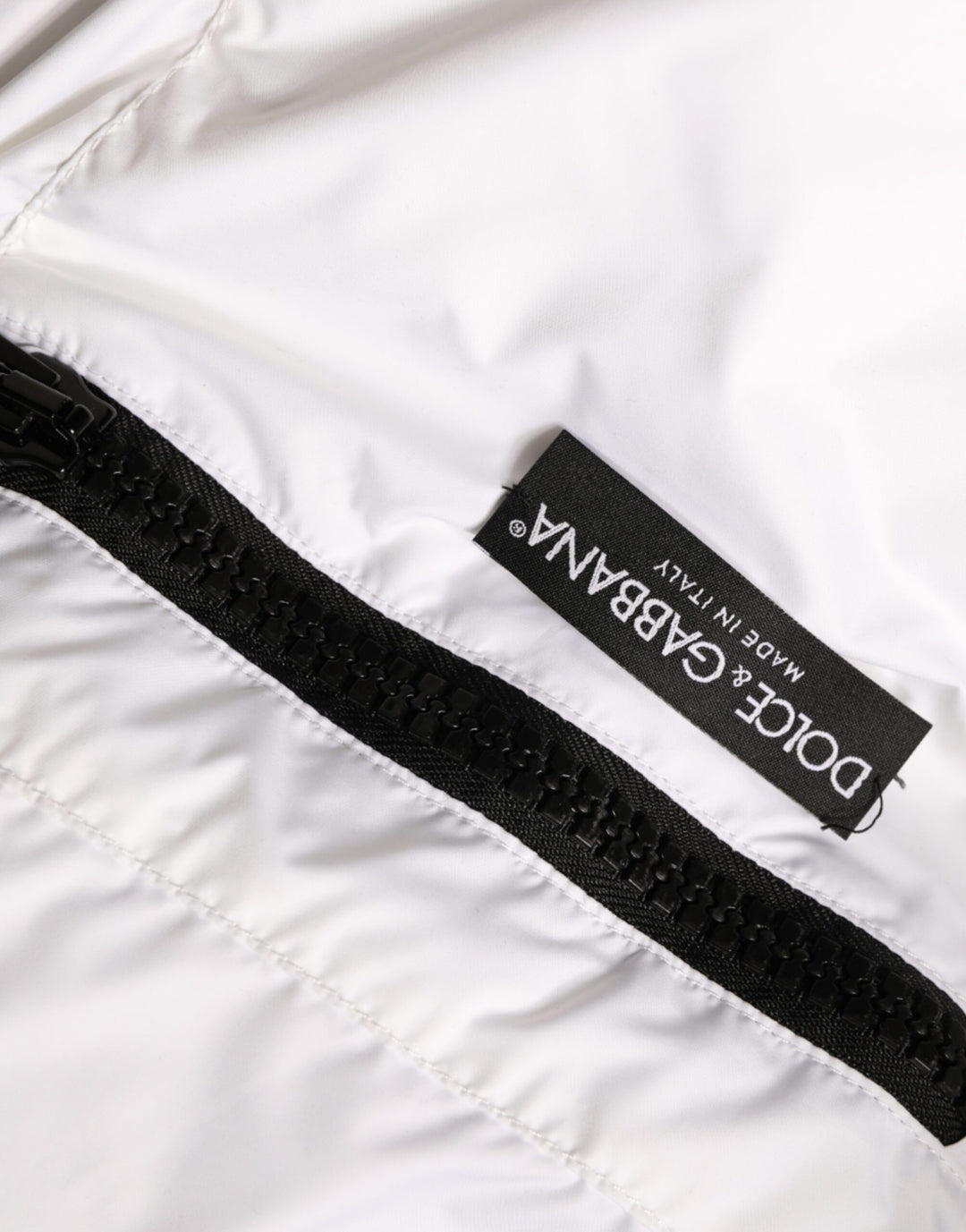 Dolce & Gabbana White Puffer Quilted Full Zip Coat Jacket