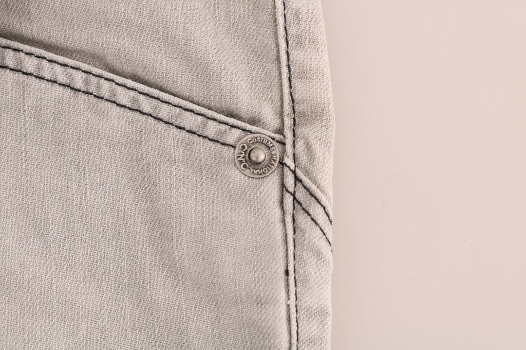 Costume National Gray Wash Cotton Slim Jeans