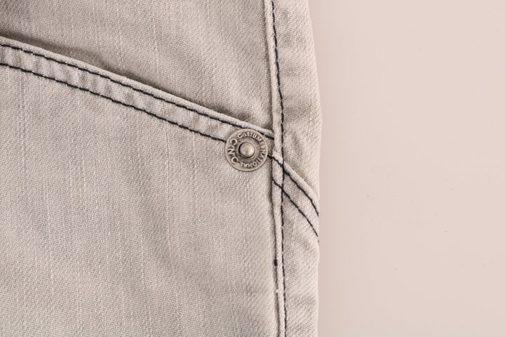 Costume National Gray Wash Cotton Slim Jeans