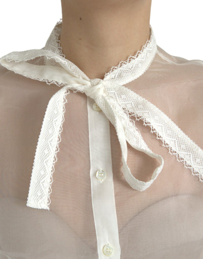 Dolce & Gabbana Elegant Silk Blend Long Sleeve Blouse