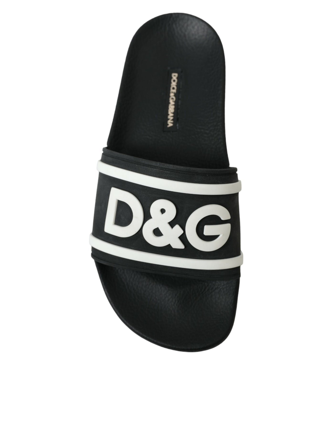 Dolce & Gabbana Black Rubber Beachwear Slippers Sandals Shoes
