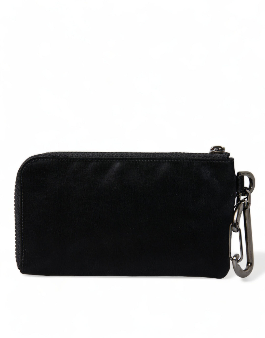 Dolce & Gabbana  Black Nylon Logo Plaque Keyring Pouch Clutch Bag