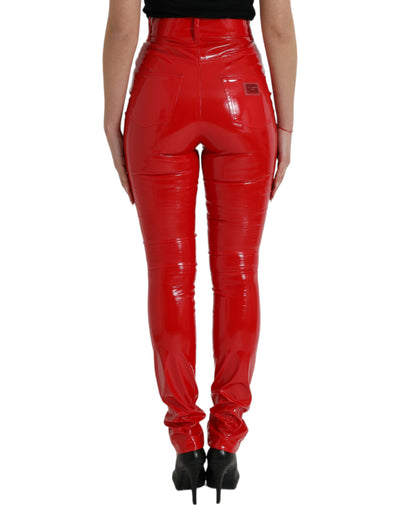 Dolce & Gabbana Chic Red High Waist Skinny Pants