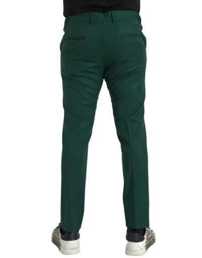 Dolce & Gabbana Green Wool Men Slim Fit Chino Pants