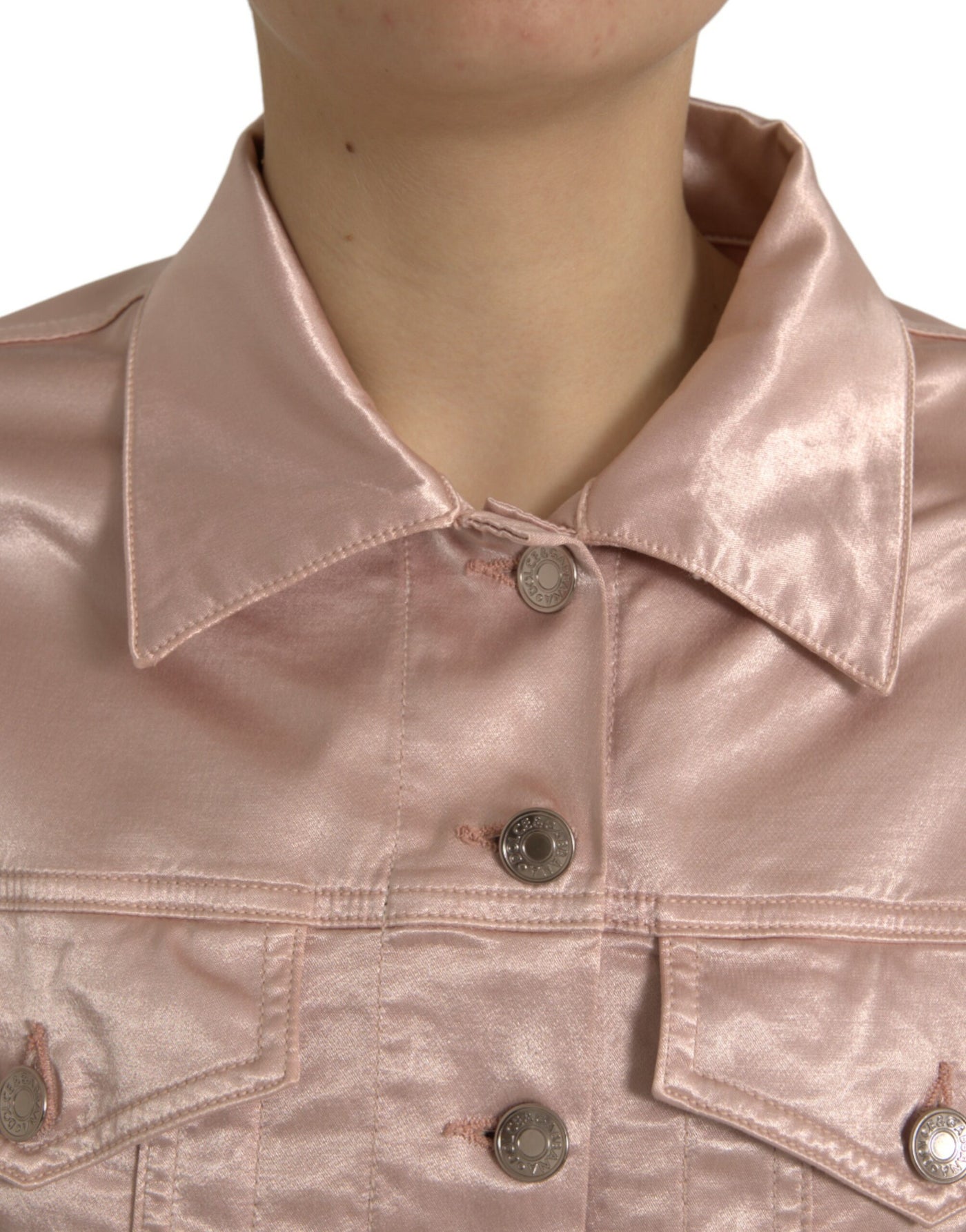 Dolce & Gabbana Elegant Pink Cropped Denim Jacket