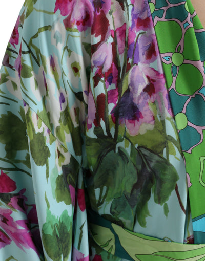 Dolce & Gabbana Elegant Floral Silk Bathrobe Jacket