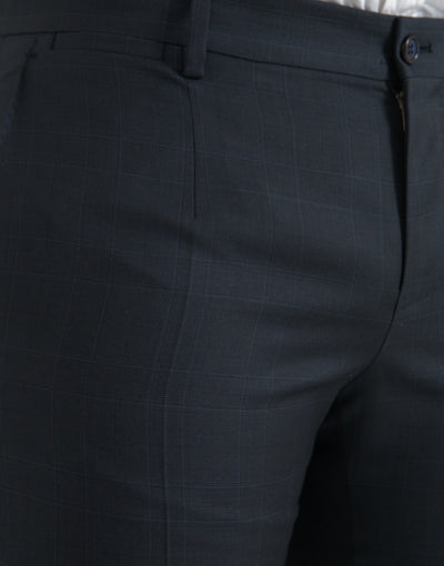 Dolce & Gabbana Blue Wool Men Skinny Dress Pants