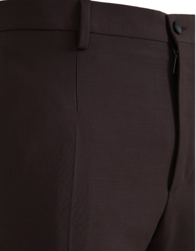 Dolce & Gabbana Dark Brown Wool Slim Fit Pants