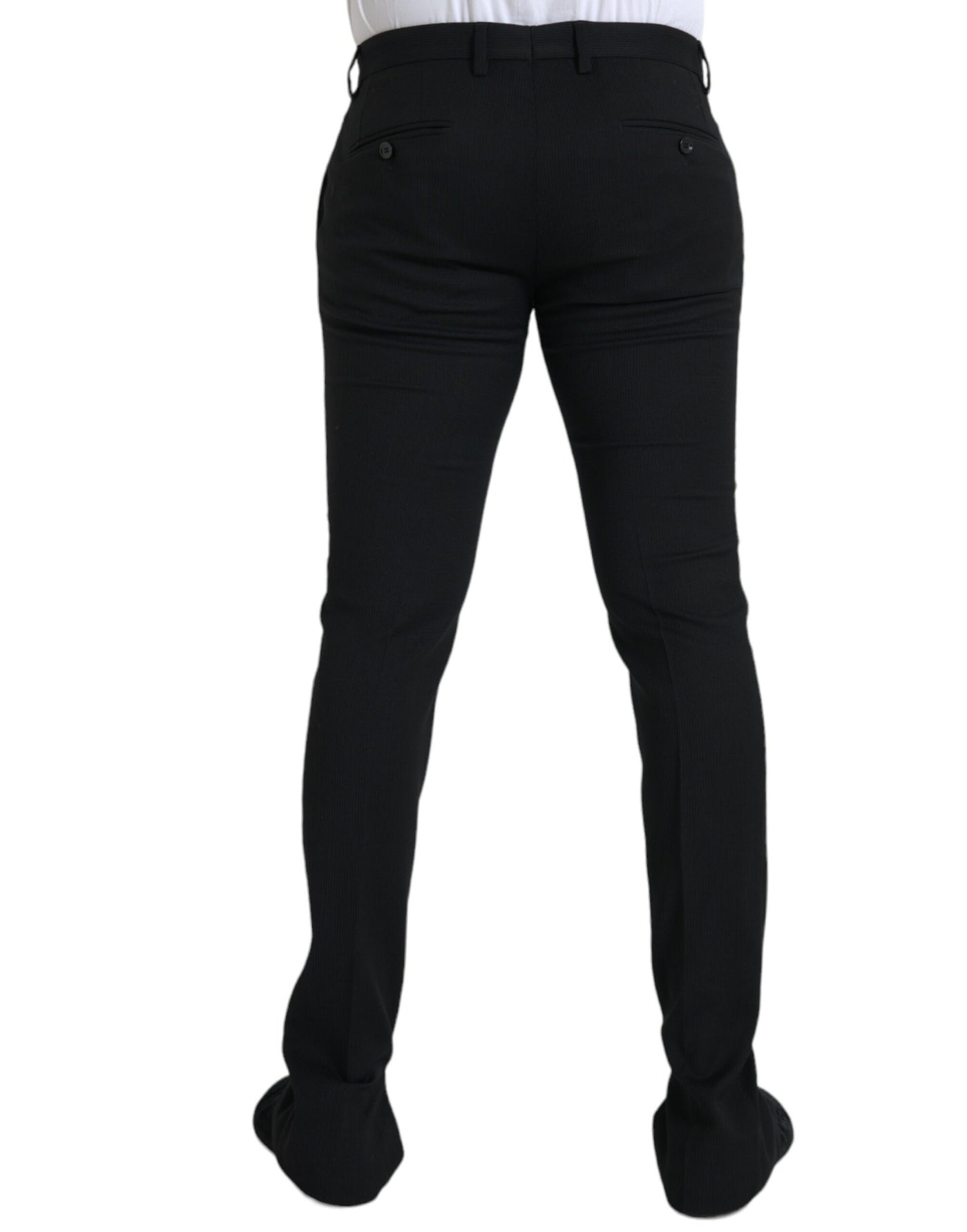 Dolce & Gabbana Black Wool Stretch Men Skinny Pants