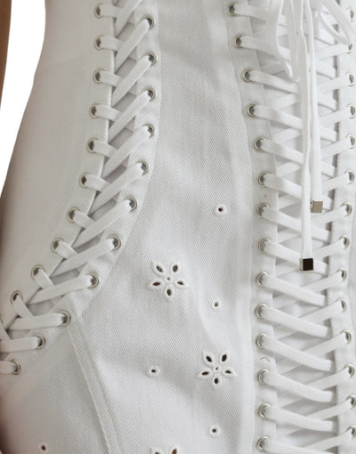 Dolce & Gabbana Embroidered High Waist Mini Skirt