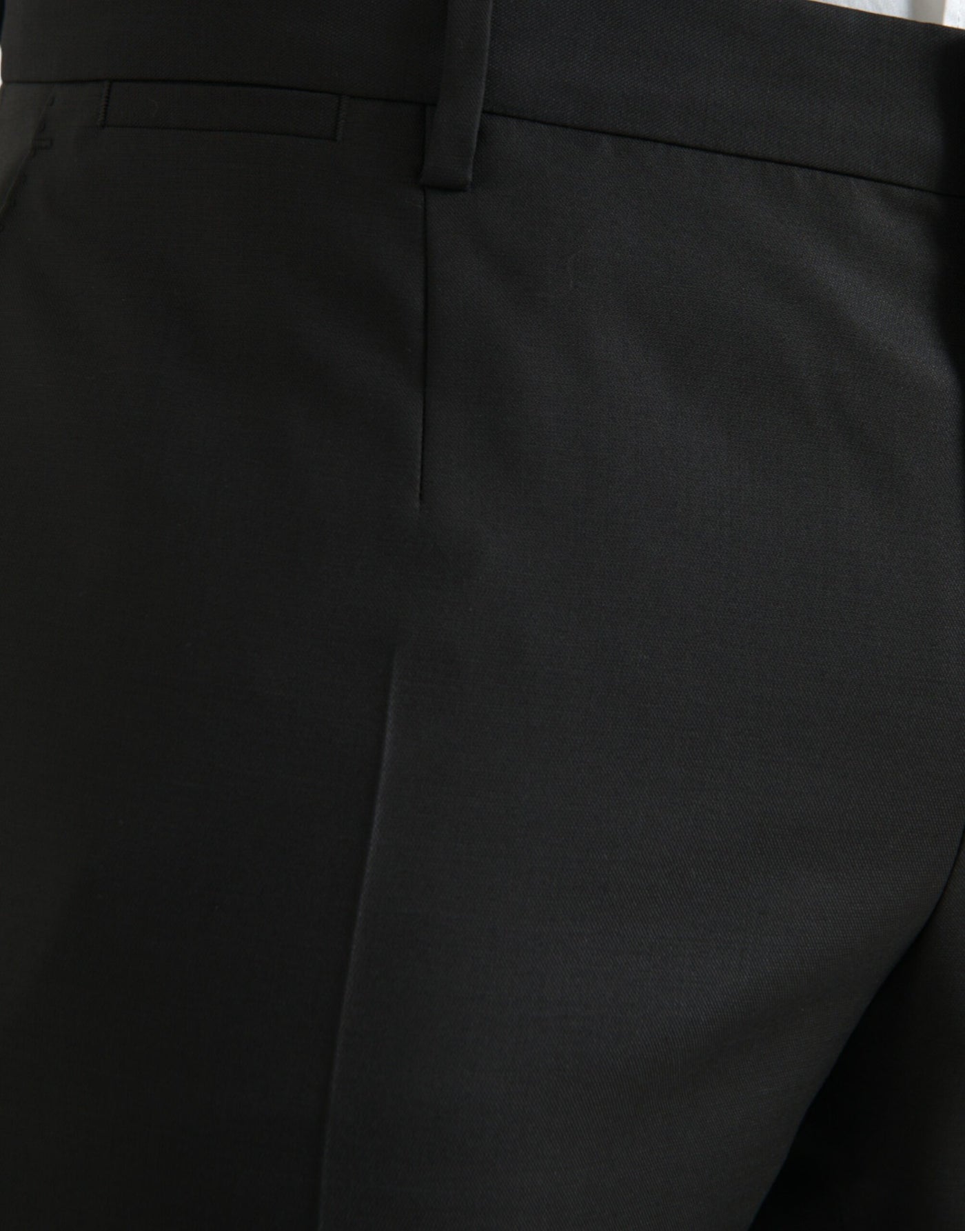 Dolce & Gabbana Black Wool Silk Skinny Dress Pants
