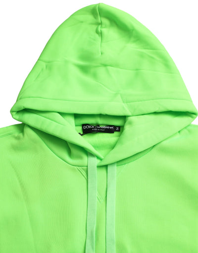 Dolce & Gabbana Neon Green Hooded Top Pullover Sweater