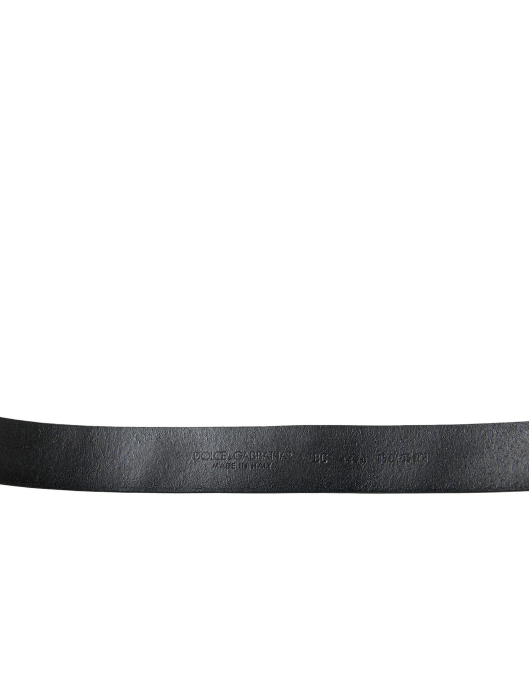 Dolce & Gabbana Black Embellished Leather Engraved Buckle Belt