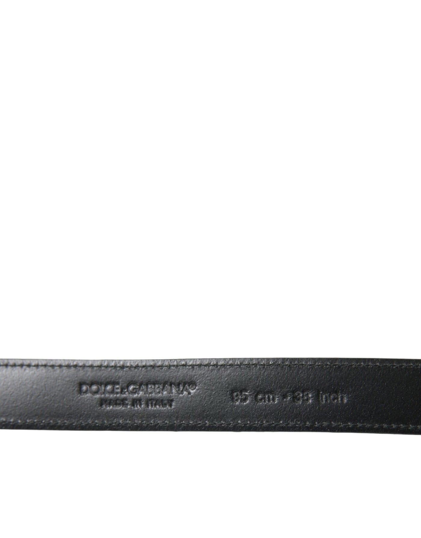 Dolce & Gabbana Black Leather Silver Metal Buckle Belt