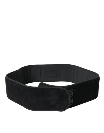 Dolce & Gabbana Black Suede Leather Wide Waist Belt