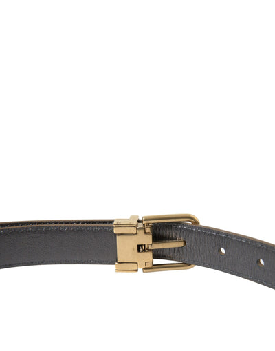 Dolce & Gabbana Metallic Gold Calf Leather Metal Buckle Belt
