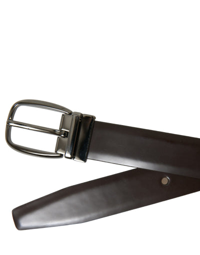 Dolce & Gabbana Elegant Dark Brown Leather Belt