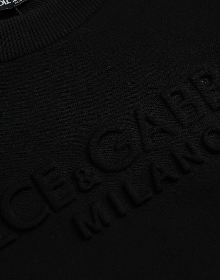 Dolce & Gabbana Black Cotton Long Sleeves Sweatshirt Sweater