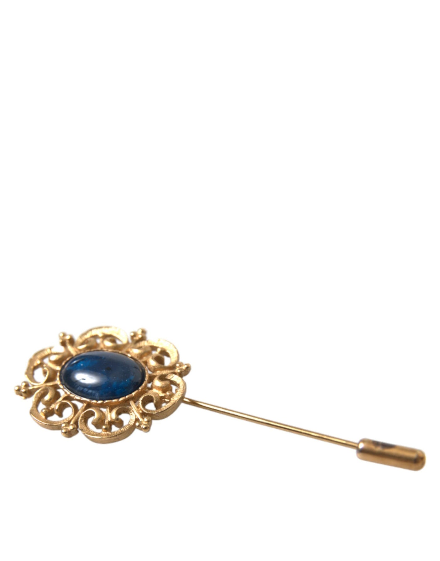 Dolce & Gabbana Elegant Gold Tone Silver Pin Brooch
