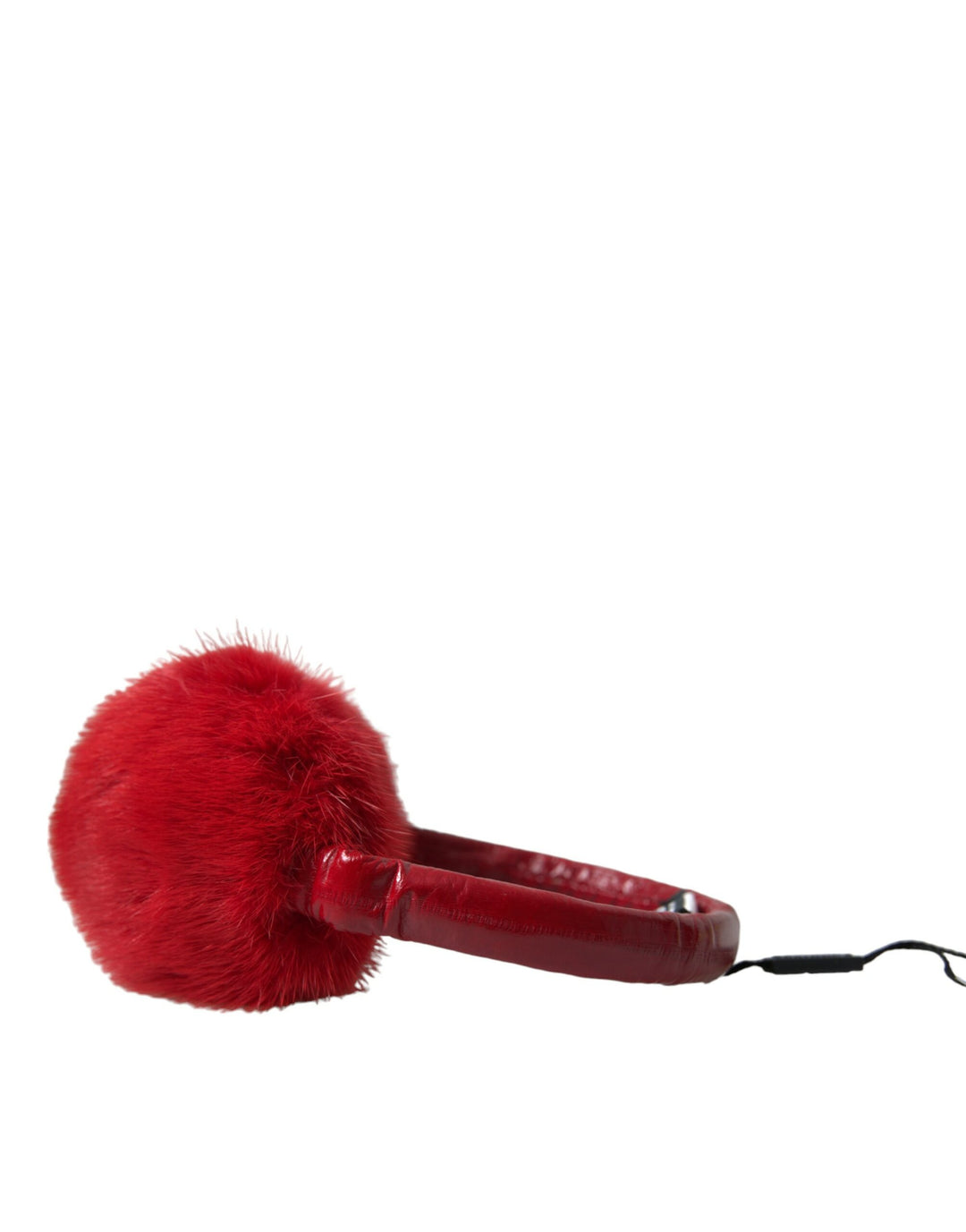 Dolce & Gabbana Red Mink Fur Winter Warmer Headband Ear Muffs